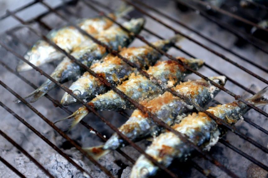 Sardines on the grill