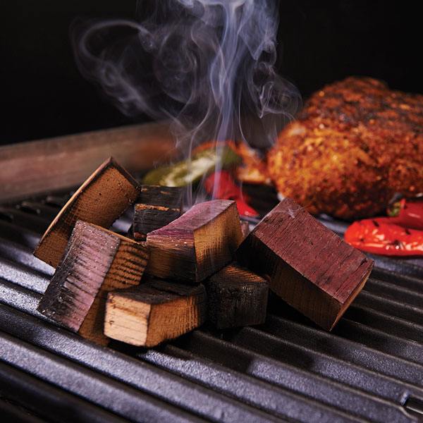 um barrel wood chunks for smoking on a gas grill