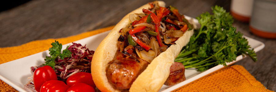 Perfect grilled sausages hot dog