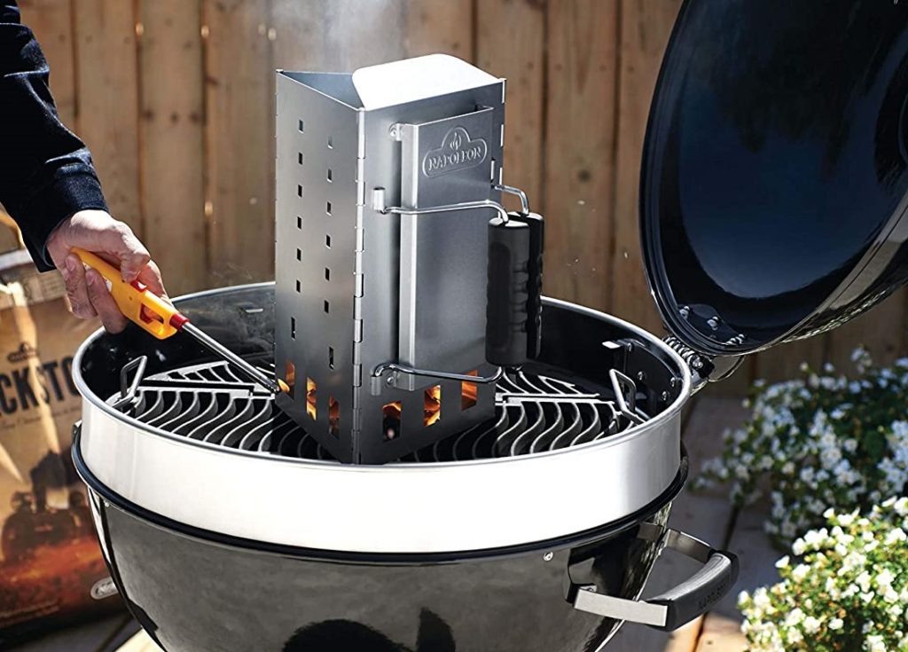 The Napoleon triangle starter offers an easy way to light charcoal for barbecuing