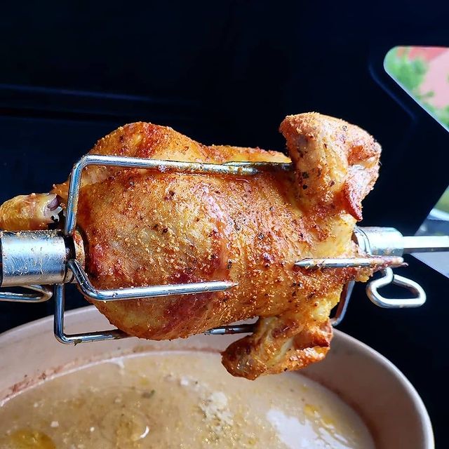 grilling chicken on a rotisserie kit with Broil King and Napoleon grill