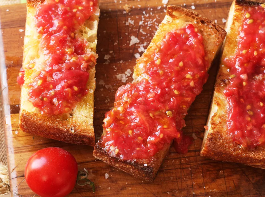 Spanish Grilled Bread With Tomato Recipe or pan con tomate recipe