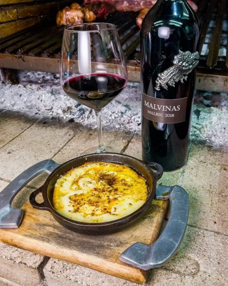Argentinian Grilled Provolone Cheese with wine