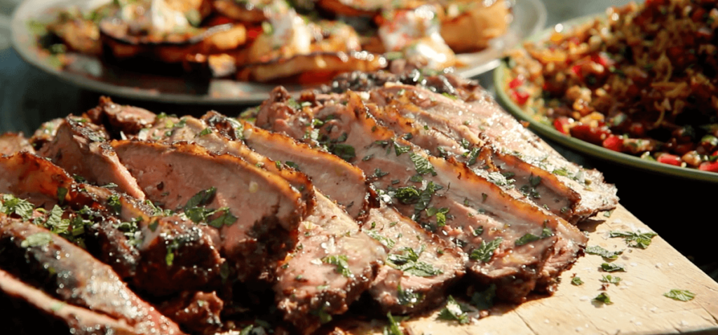 roasted lamb with garlic and parsley