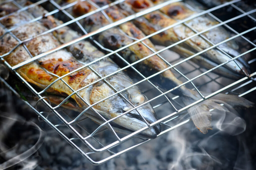Summer grilling in Algarve and the summer foods like sardines, sea bream, etc.