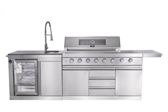 6-burner kitchenunit silver
