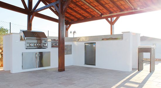 Built in kitchen in outdoor space